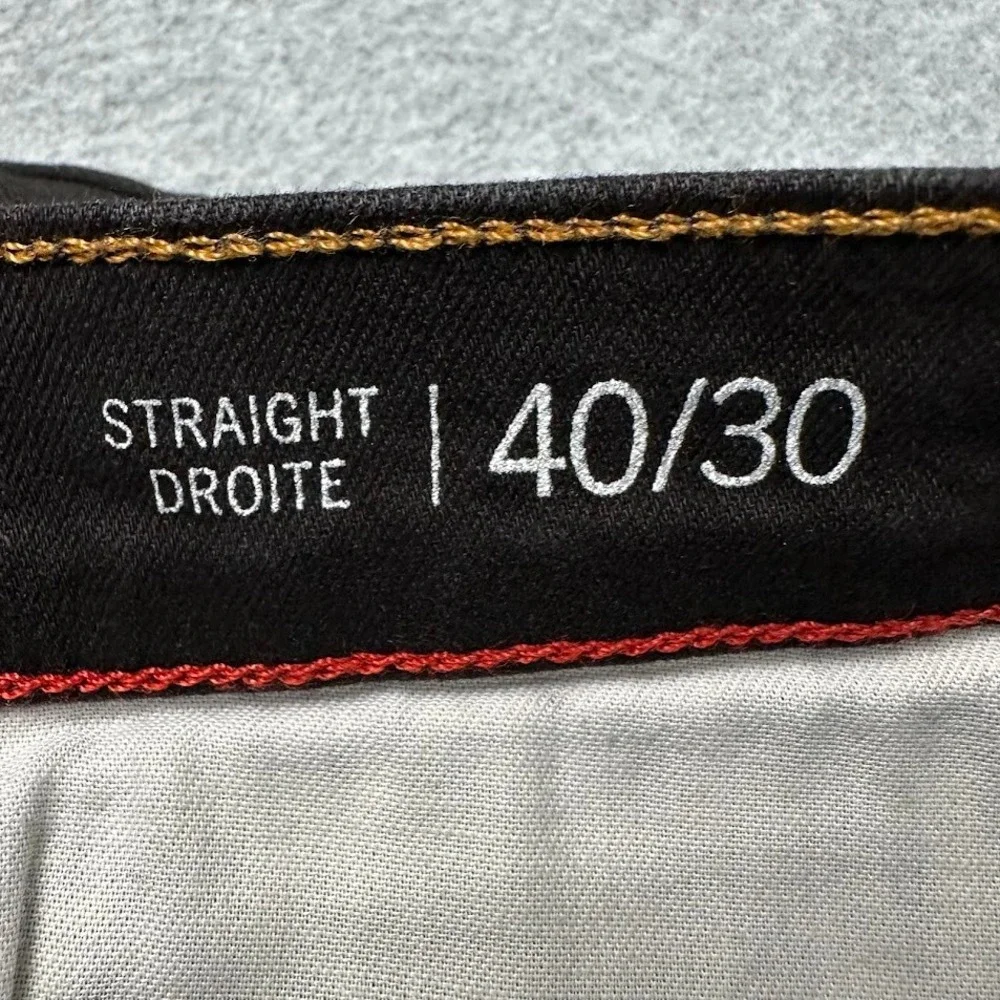 Tommy Hilfiger Mens‎ Black Jeans 40x30 Straight Fit Dark Wash Denim